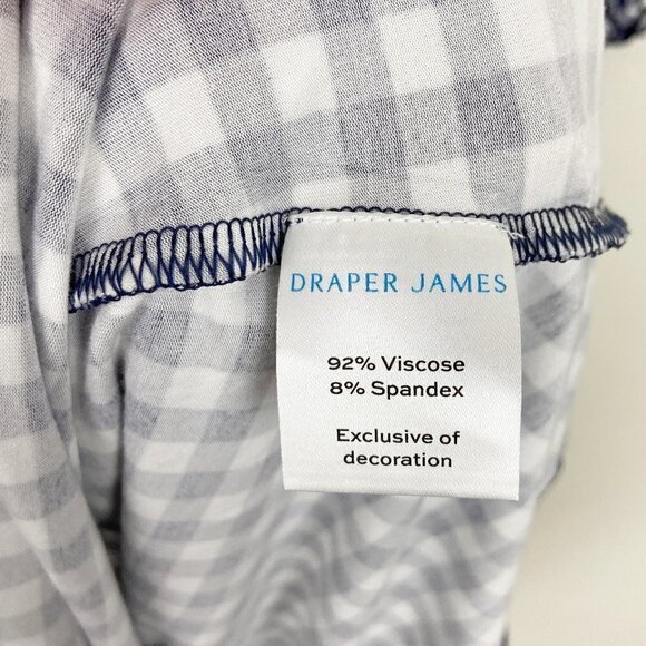 DRAPER JAMES | Jo Dee Navy Gingham Babydoll Dress Small Cottagecore - Picture 11 of 11